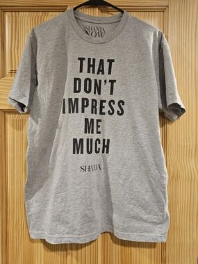 Shania Twain That Don't Impress Me Much Womens Large Grey Tee Short Sleeve Music